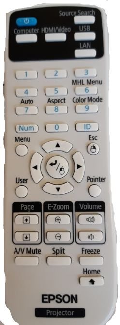 2181788450.jpg Remote Controller 2181788, Projector, IR Wireless, Press buttons, Black, White - Image 1