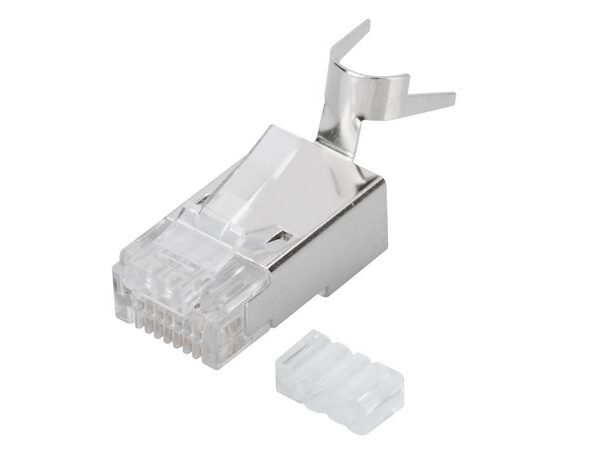 CAT 6A Modular Plug, 8P8C, sh ielded for solid wire AWG 22-  3