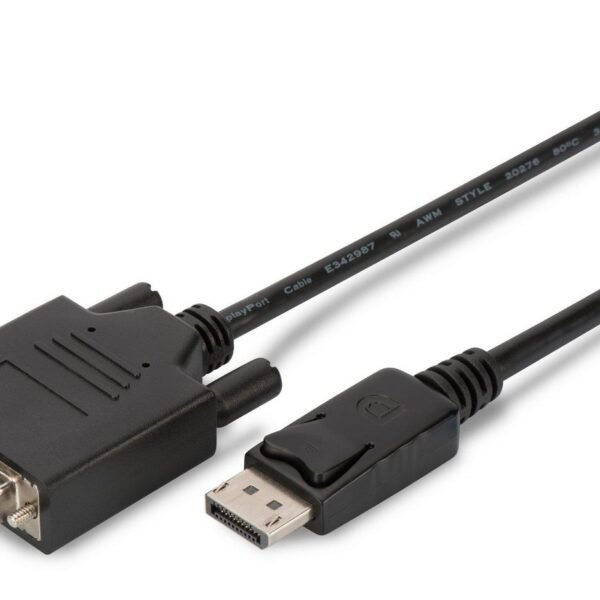 DisplayPort adapter cable, DP  - DVI (24+1) M/M, 2.0m,  w/interlock, DP 1.1a compatible, CE, bl - DVI (24+1) M/M, 2.0m, w/in erlock, DP