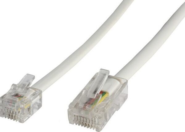 RJ11-RJ45 6M M/M White 6P/4C-8P/4C