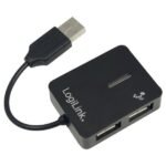 USB 2.0 Hub, 4-port, "Smile",  black USB 2.0 4-Port Hub, 480  Mbit/s, Black, Windows 98SE/ME/200/XP/Vista/2003/7, 450 g