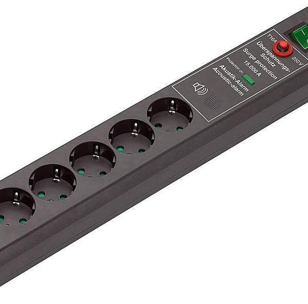 Secure-Tec Surge Protection  15.000 A 6 AC outlet(s) Black  3 m Secure-Tec Surge Protection 15.000 A
