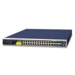 IP30 19" Rack Mountable Ind L3 Managed PoE Switch, 24-Port 10/100/1000T 802.3at PoE + 4-Port 10G SFP+