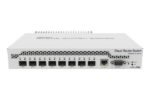 Cloud Router Switch DC 800mhz 512MB RAM, 1xGigabit LAN 8 x SFP+ cages, RouterOS L5 or SwitchOS (dual boot) Passive DT Case, RM Ears