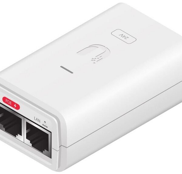 PoE Injector, 24VDC, 0.3A Gigabit WHITE
