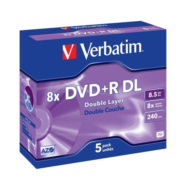 DVD+R Double Layer 8X 8.5GB Branded Matt Silver,5 Pack