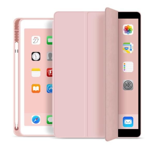 iPad 9.7 2018/2017 SEATTLE  Pencil Case. Pink PU leather  front with soft TPU back and pencil slot.