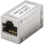 Modular Adapter Shielded RJ45  CAT6A To connect two network  installation cables, pin out: 1:1, suitable for PoE+ according to IEEE 802.3at