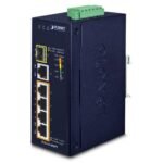 IP40 Industrial 4P 10/100/1000 802.3at PoE + 1-P 10/100/1000T & 1-Port 100/1000X SFP Gigabit Ethernet Switch