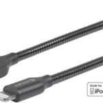Lightning Cable MFI 0,5m Steel 8Pin Lightning - USB A Male Gunmetal Grey Durable Steel reinforced tangle free cable with Zinc Alloy plugs