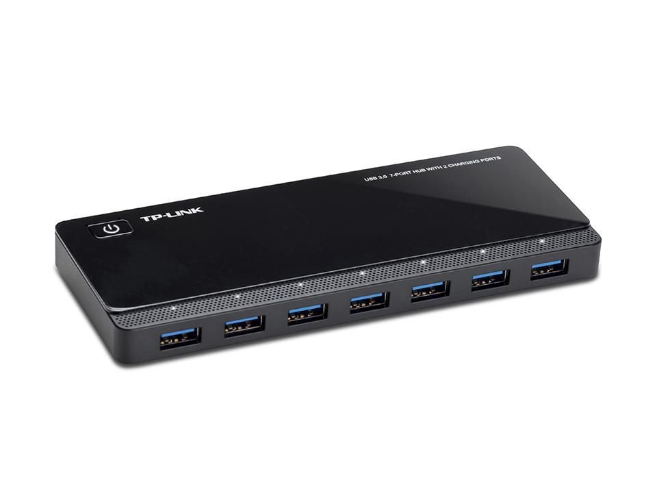 Img_25249878.jpg USB Hub USB 3.0 7-Port ext EU PLUG UH720, USB 3.2 Gen 1 (3.1 Gen 1) Micro-B, USB 3.2 Gen 1 (3.1 Gen 1) Type-A, 5000 Mbit/s, Black, 1 m, - Image 1