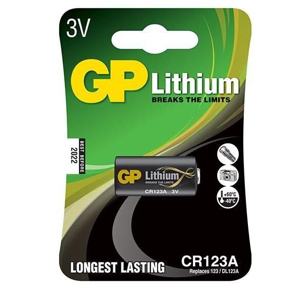 LITHIUM BATTERY CR123A Lithium CR123A, Single-use  battery, CR123A, 3 V, 1-pack, Black