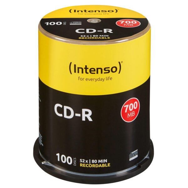 CD-R  Intenso 700100pcs Cak CD-R 700MB, CD-R, 700 MB, 100  pc(s), 120 mm, 80 min, 52x