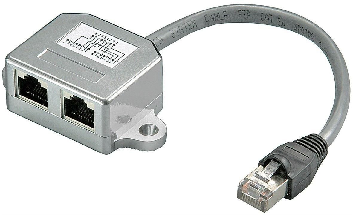 Img_25425533.jpg Cable splitter (Y-adapter) Y-ADAPTER RJ45 - 2x RJ45 M/F (network doubler), pinout: 2x CAT 5 Ethernet shielded - Image 1