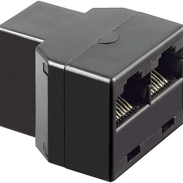 RJ45 Ethernet Y-Adapter RJ45 RJ45 - 2x RJ45 F/F, 8P/8C Plastic housing, Black, connected 1:1