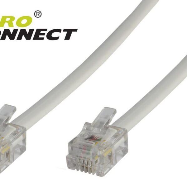 Modular Straight RJ12 6C/6P 2m White
