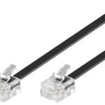 ModularCable RJ11 6P/4C 2m Black 1-4, 2-3, 3-2, 4-1, Gold Plating, 26AWG 7/0, 16BS-copper