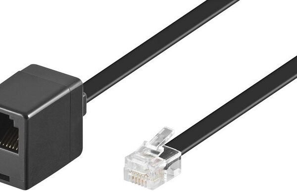 Modular Straight RJ12 6C/6P 3m Black Male - Female