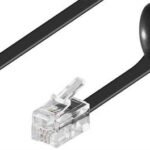 Handset cable, RJ10-RJ10 2m RJ10  (4P4C) - RJ10 (4P4C) M-M Coiled cable, Black