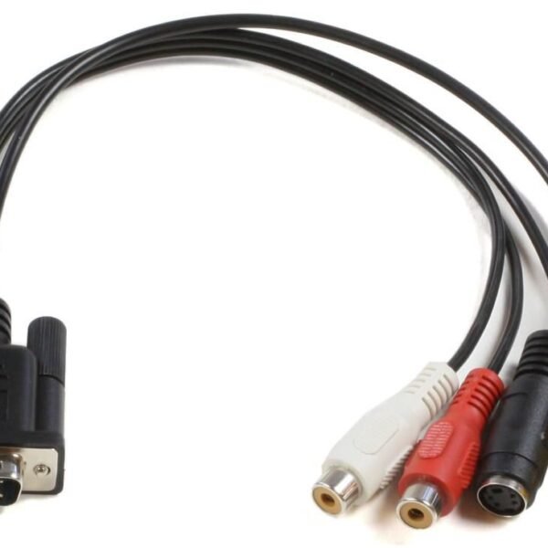 VGA to S-video 3x RCA 0,2m. MONGGSV, 0.2 m, VGA (D-Sub),  RCA + S-Video, Black, Male/Female