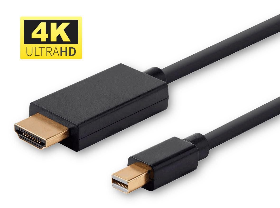 Img_25425648.jpg 4K Mini Displayport to HDMI Cable 1m incl. audio transmission, Black, with gold plated plugs, resolution : 4K*2K@30Hz - Image 1