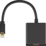 Mini Displayport-HDMI 1.2, M-F 15 cm, Black, with Audio Passive gold plated