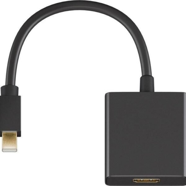 Mini Displayport-HDMI 1.2, M-F 15 cm, Black, with Audio Passive gold plated