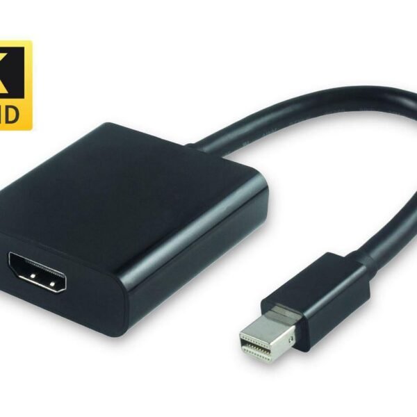 Active Mini DP to HDMI Adaptor Mini DP to HDMI, M/F Black  support 1.2,  resolution 4K*2K@60Hz, supports AMD Eyefinity Multi-Display