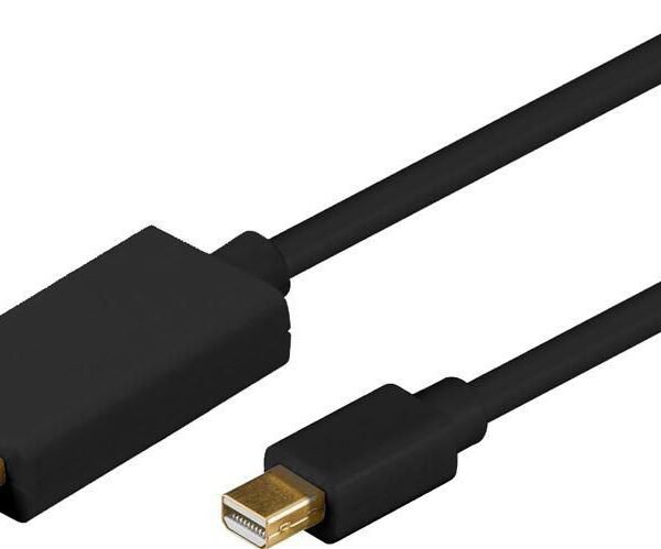 Mini Displayport to HDMI  Cable 1m incl. audio  transmission, Black, with gold plated plugs,  resolution : 1920*1080p