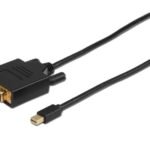 Mini Displayport to DVI-D  Cable 1m Dual Link 24+1,  Passive Black, Gold plated, resolution: 1920*1080p