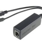 PoE Splitter, 5V 2.4A Ethernet to RJ45 + MicroUSB Black, Compliant with IEEE 802.3af
