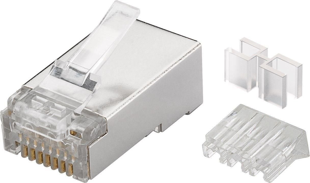 Img_25425933.jpg Modular Plug CAT6 Plug 8P8C FTP Shielded 10pcs in one bag with Insertion Aid, For Stranded & Solid cable - Image 1