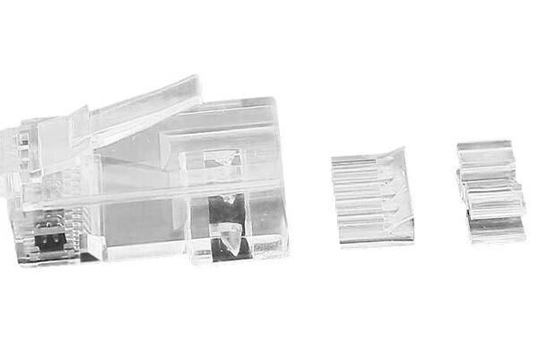 Modular Plug CAT6a Plug 8P8C Unshielded, 50pcs in one bag with Insertion Aid, For Stranded & Solid cable