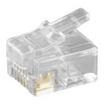 Modular Plug RJ12 6P6C, 10pcs Unshielded version, for round cables,  6pol. connected