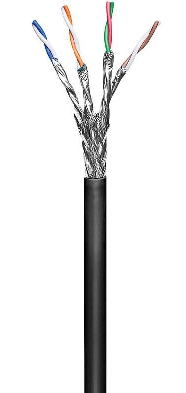 Img_25426001.jpg S/FTP CAT6 Outdoor 100m Black Stranded AWG 27 CCA, Jacket PE Non-terminated flexible data-/patchcable for Home-/outdoor using - Image 1