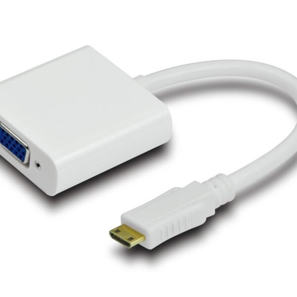 HDMI Mini 19C-VGA adapter M-F HDMI Mini type - VGA, White Supports : 1920 x 1080p@60Hz