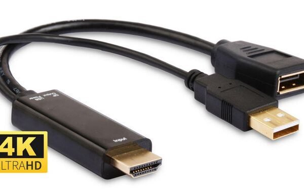 Adapter HDMI - Displayport M-F Active, with USB Power  Resolution : 3840*2160 30Hz