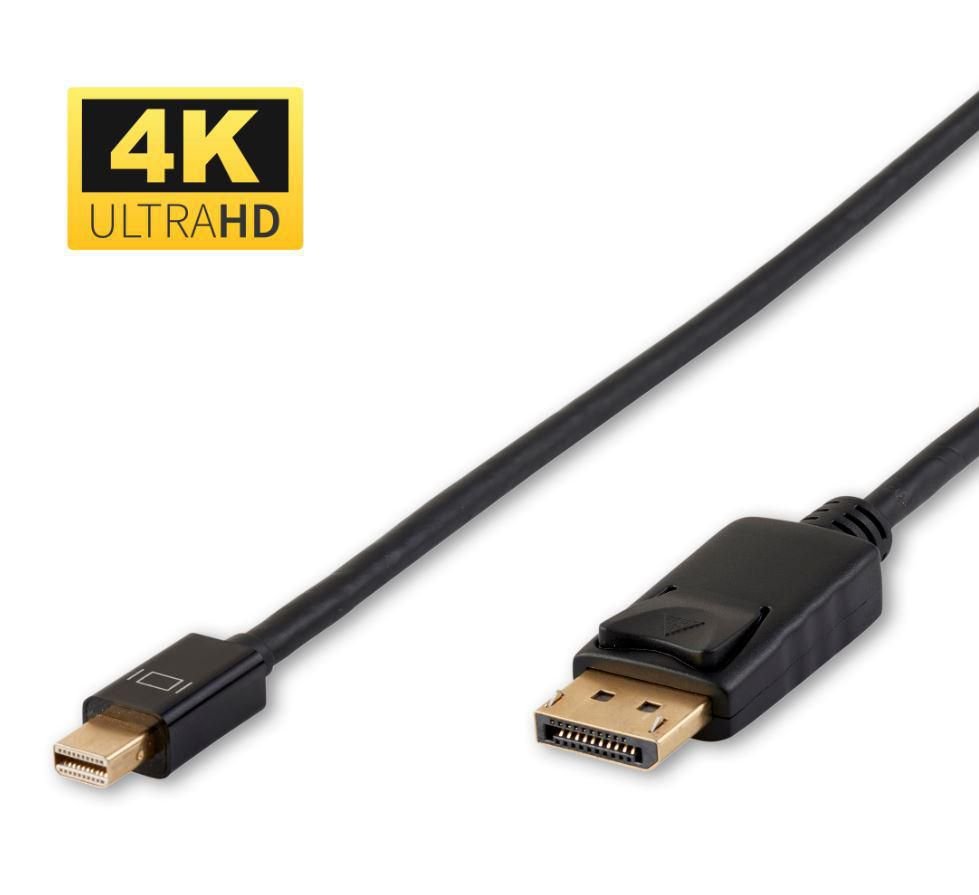 Img_25426367.jpg 4K Mini Displayport to Displayport 0.5m 1.2v Black, gold plugs - Image 1
