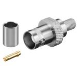 BNC crimp plug for RG59 cable with gold pin