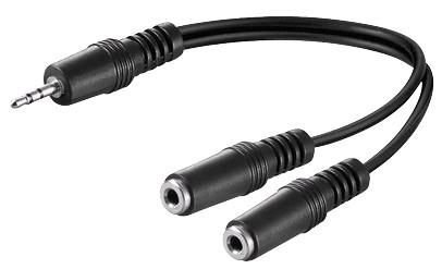 Img_25426606.jpg 3.5mm Minijack Y Cable, 0.2m 3.5mm Minijack Y Adapter Cable 3.5 mm Minijack, 1 x male to 2 x female stereo - Image 1