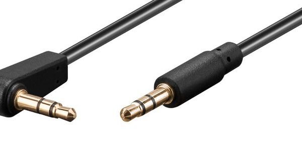 3.5mm Minijack Cable 0,5m 90? 3.5mm Minijack Cable Male-Male