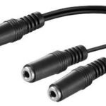 3.5mm Minijack Adapter, 0.2m 3.5mm Minijack Y Adapter  Cable 3.5 mm Minijack, 1 x male to 2 x female mono