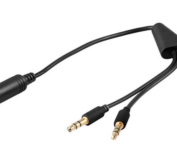 Audio Cable, 0,4 meter Audio adapter Cable 3.5 mm to  2 x 3.5 mm Cable