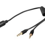 Audio Cable, 0,4 meter Audio adapter Cable 3.5 mm to  2 x 3.5 mm Cable