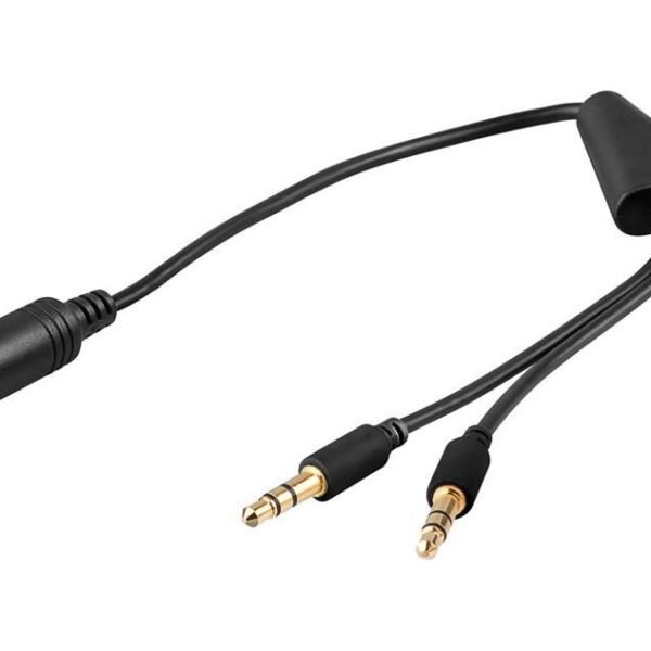 Audio Cable, 0,4 meter Audio adapter Cable 3.5 mm to  2 x 3.5 mm Cable