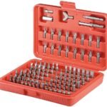 100 pcs Bit set 77045, Metal, Plastic, Red,  Silver