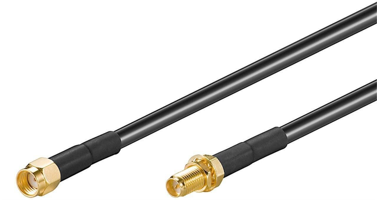 Img_25426680.jpg WLAN ANTENNA EXTENSION CABLE RP-SMA PLUG <gt/> RP-SMA JACK - 1M RP-SMA plug <gt/> RP-SMA jack - Image 1