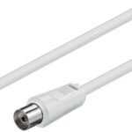 Coax M-F 1.5m White 75 Ohm Double Shielded