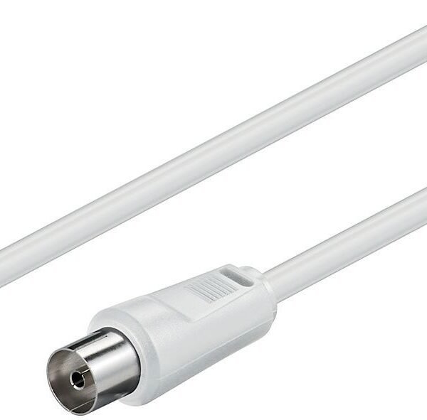 Coax M-F 1.5m White 75 Ohm Double Shielded