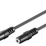 Audio 2,5mm Male - Female  2M Audio 2.5mm M / F - 2M,  2.5mm, 2.5mm, 2 m, Black